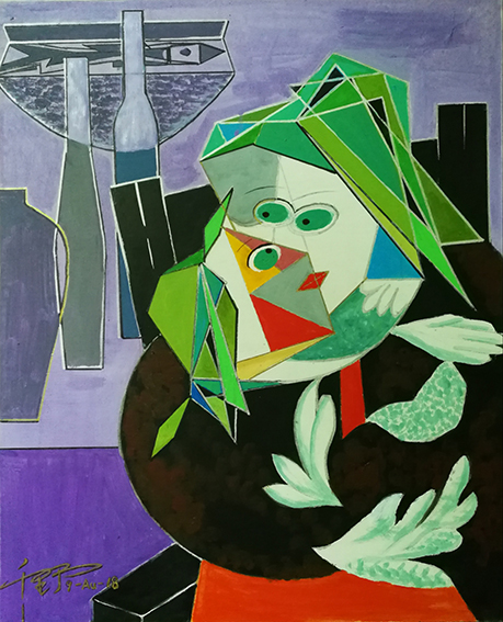 《母女俩》4959cm  2018年